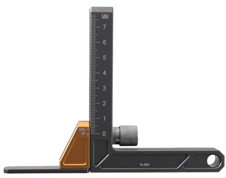 Jauge de hauteur en pouces/métriques Instrument de mesure en aluminium Routeur Table Jauge de hauteur Outil de mesure pour le travail du bois Règle de traitement mécanique