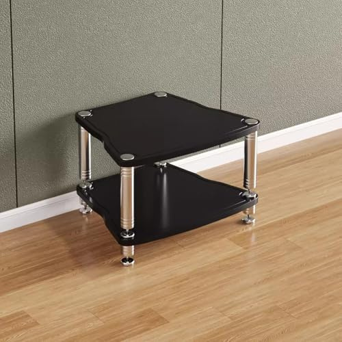 Heavy Duty Audio Component Rack - 4 Layer Media Stand for Record Player & Stereo Receiver AV Storage Solution - Black Audio/Video Display Stand