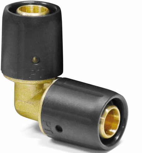 Pipetec Steckfitting Winkel 16 x 2mm | für Mehrschichtverbundrohr und Aluminiumverbundrohr, DVGW Zertifiziert