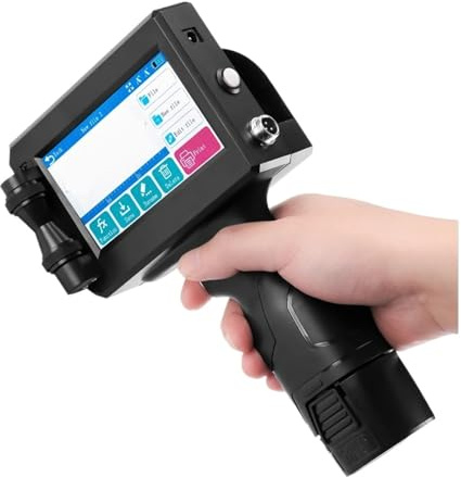 12,7 mm handhållen bläckstråleskrivare med snabbtorkande bläck for text QR-streckkod, batchnummer, logotyp, datum, etikettskrivare, okrypterad Utskrift i flera format(Include 1 Cartridge)