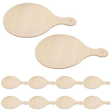 UTHCLO 15 Taglieri in Legno Grezzo con Manico, Set da 15 Pezzi 23x16cm, Tagliere Rotondo per Salumi e Formaggi, Vassoi da Portata per Decorazioni Fai da Te in Cucina e Attività