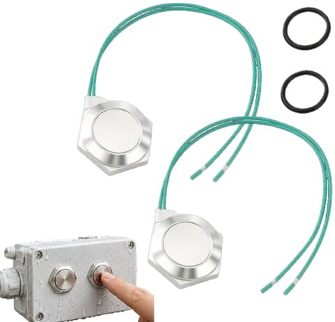 Pulsador Ultraplano de Acero Inoxidable, Resistente a la Intemperie, Ideal para Montaje Empotrado, Diámetro de 19 mm - Perfecto para Uso Industrial y Comercial