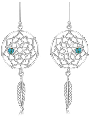 Tuscany silver sterlingsilver turkos drömfångare droppörhängen