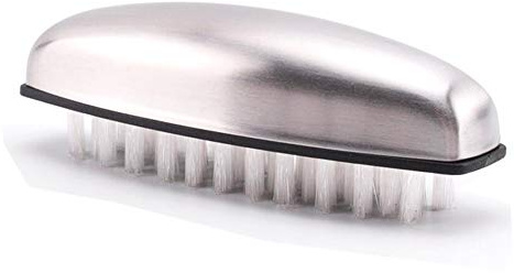 Amacoam Edelstahlseife Reinigungsbürste Zwei in Eins, Geruch Entferner Edelstahl Seife, Nylonbürste Gemüsebürste Handwaschbürste Massagebürste 10.2*3.3cm