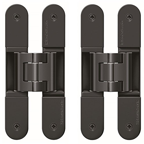 Gedotec Objekt-Türband aus Edelstahl-Design | 2 Stück Scharnier tiefschwarz matt | TECTUS | Tragkraft bis 80 kg | 3D verstellbar | Türscharnier Öffnungswinkel 180° | DIN links & DIN rechts verwendbar
