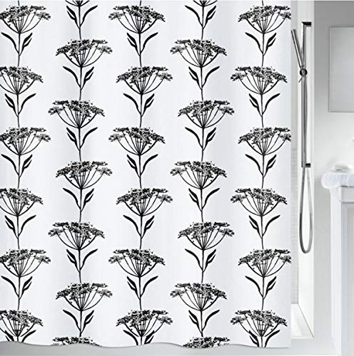 Spirella Anti-Schimmel Duschvorhang - Anti-Bakteriell, waschbar, wasserdicht, Polyester, „Natur“ 180x200cm Weiß