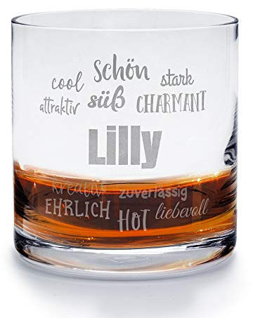 printplanet - Whiskyglas mit Namen Lilly graviert. - Leonardo® Whiskeyglas mit Gravur - Design Positive Eigenschaften