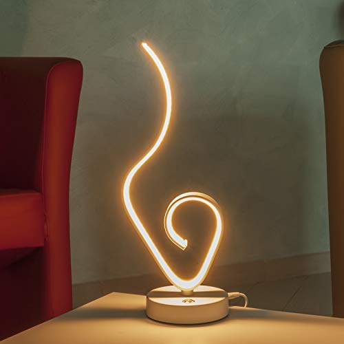 Lampada LED moderna da tavolo 9W lume curvo luce comodino arredamento interni