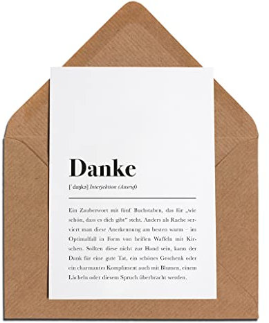 Danke-Karte mit Umschlag – Danke Definition