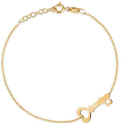 Maverton Damen Armband 333 Gold - mit Schlüssel + personalisierte Geschenkbox mit Gravur - Geschenk für Frauen - Länge: 17-20 cm - 8 Karat