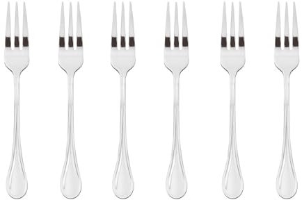 Sambonet Royal 52563A55 Set di Forchette da Dessert, Forchette Dolce Monoblocco in Acciaio Inox 18/10, Lavabile in Lavastoviglie, 6 Pezzi
