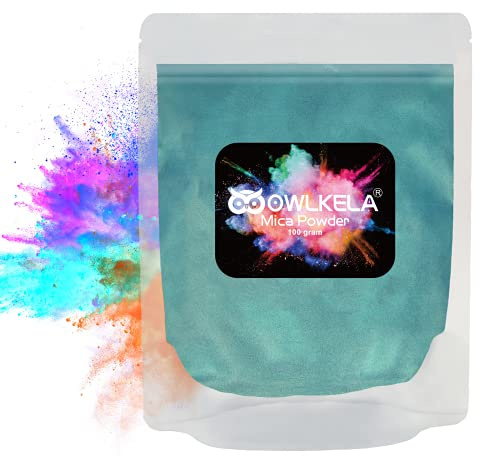 100 grammi (3.5 oz) Glitter Mica Polvere,Pigmento Cosmetico Resina Epossidica Colorante per Sapone/Candela, Resina epossidica, Vernice acrilica per unghie,7 colori disponibili,Verde scuro