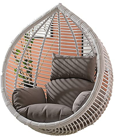 CFMZ Hängesessel Sitzkissen Outdoor XXL Polsterung mit Kopfstütze, Arm- und Rückenlehne Grey