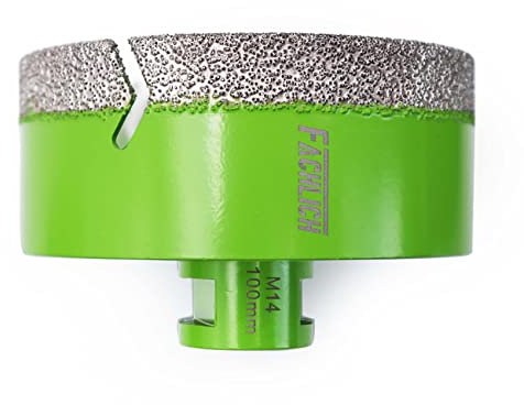 FACHLICH Diamond Core Drill Bit 100mm Tile Hole Saw Vacuum Brazed for Porcelain Tile Ceramic Granite Marble