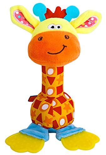 HUADADA Baby Soft Rattles Shaker, Infant Developmental Hand Grip Toys, Sensory Learning Toys with Teether, Sounds for Baby, 3-6-9-12 Months Old