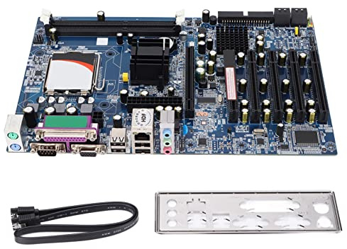 Placa Base para PC de Escritorio, Placa Base Industrial 5 Puertos PCI Filtro de Condensador Estable VGa Pin LPT COM Puerto Serie G41 Placa Base Lga775 para G41 Series