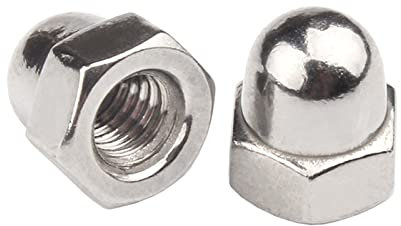 M6-1.0 Acorn Cap Nuts, 304 Stainless Acorn Nuts, 50Pcs-Pack