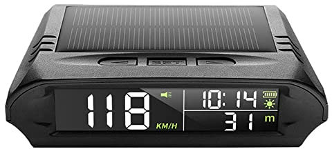 Aumotop Auto Wireless HUD Headup Display Solar GPS Digital Tachometer mit LCD-Bildschirm Überdrehzahlalarm KMH/MPH Zeit/Höhe/Temperatur/Geschwindigkeitsanzeige