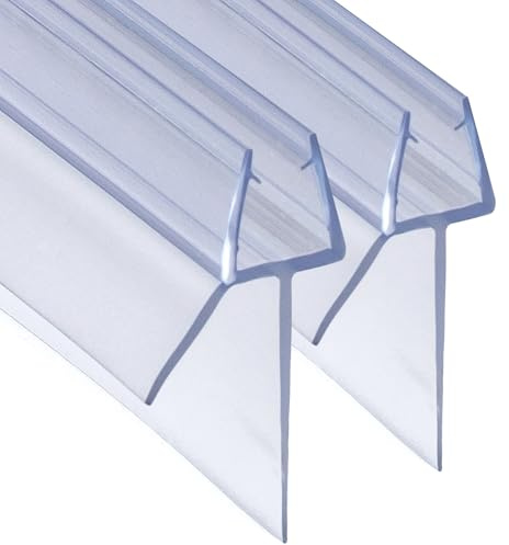 DOPPOSO Duschdichtung 2 x 90 cm Ersatzdichtung für 4mm/5mm/ 6mm | mit Länger Tropfprofil 20mm verlängerten Gummilippen für Duschkabinen Badewanne Dichtung Dusche Glastür