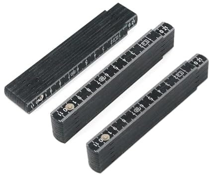 Règle Pliante de Mesure de 1m Mesures Métriques Règle de Construction règle du mètre métrique en Blanc pour les Menuisiers, les Chantiers de Construction, les Projets de Bricolage 3 Pièces noir