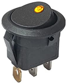 4 pièces tableau de bord de voiture 20mm Mini interrupteur à bascule rond 220V LED 12V IP65 bouton-poussoir de bateau illuminé O - interrupteur à bascule marche-arrêt Boutons-poussoirs ( Color : Ip65