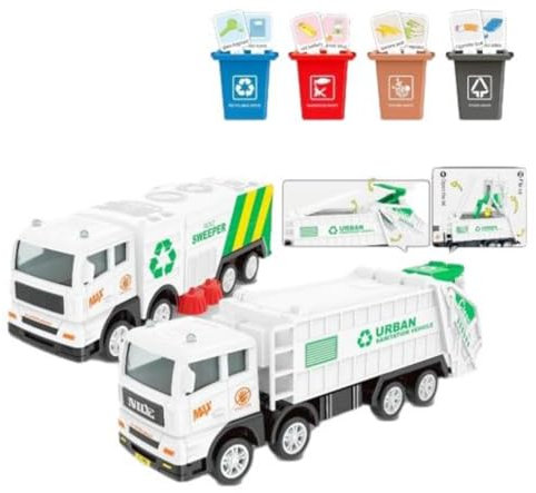 AptoFun Set de Jouets de Pompiers avec 1:55 appuyer et partir. Camion de Pompiers (17 * 4,8 * 7,2cm), caserne de Pompiers et 2 Pompiers avec Les Outils pour Les Enfants de 2 Ans et Plus