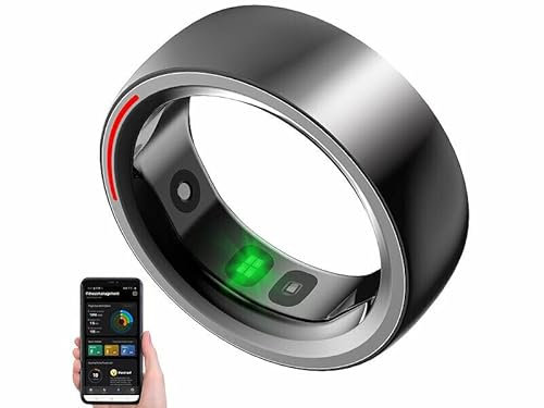Newgen Medicals Ring Fitnesstracker: Fitness- & Schlaftracker-Ring mit Herzfrequenz- & SpO2-Anzeige, Gr. 57 (Tracking, Tracker, Fernbedienung)