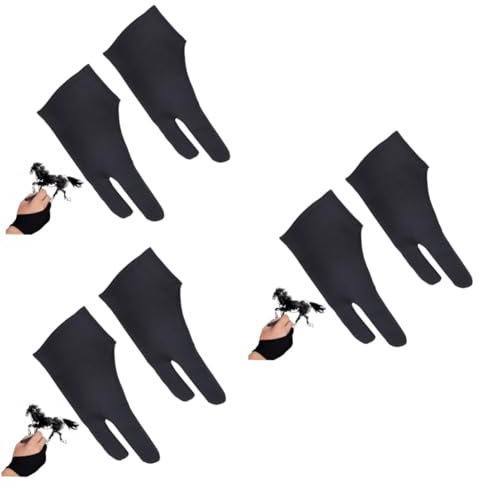 LALAFINA 6stücke Zeichnerhandschuhe Für Grafiktablett Dünne Und Atmungsaktive Künstlerhandschuhe Für Skizzen Und Malen Geeignet Für Digitale Zeichnungen s Schwarz