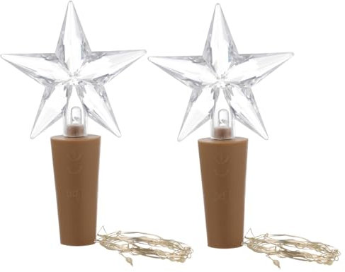 PRETYZOOM 2pcs Five-Pointed Bottle Cork Lights Colourful LED String Lights Battery Operated DIY Decorative Lighting for Bottles Parties Weddings Indoor and Outdoor Use
