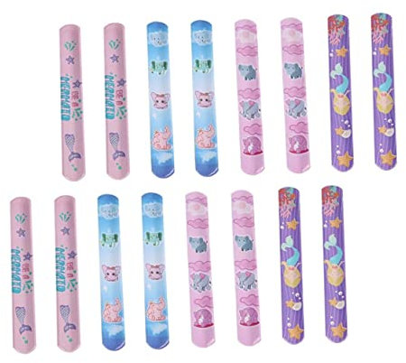 ifundom 25 Stück Slap Bands Cartoon Kinderarmbänder Aus Pvc Patter Rings Party Favors Für Jungen Mädchen Geburtstagsfeiern Zufällige Designs Leicht Zu Tragen Verstauen