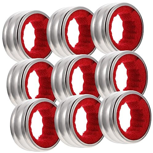 PRETYZOOM Wine Bottle Collars Drip Stop Ring 9pcs Stainless Steel Leakage-Proof Red Velvet Wine Bottle Drip Collar Set