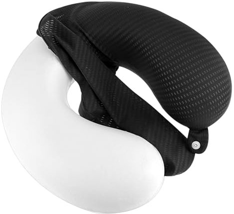 YUXIANLB Neck Pillow Cover, Travel Neck Pillow Case Cover, Soft and Smooth Neck Pillow Cover, Travel U Neck Pillow Cover for Replacement (Only Pillow Cover, No Filler)(Black)