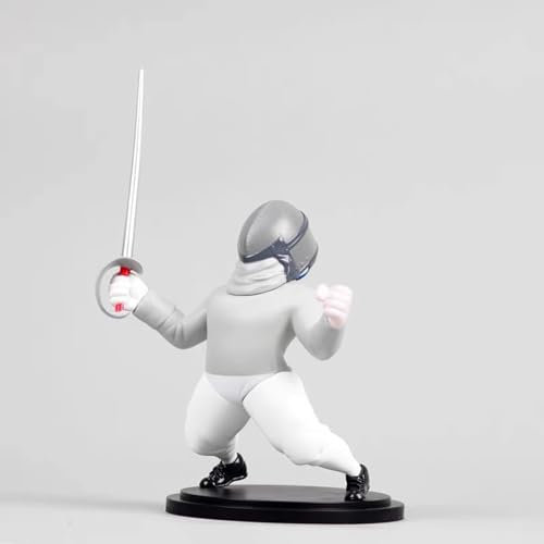 KXJPIZIYB Fechtpuppenfiguren Fecht-Rufeposenmodelle Säbel-Florett- und Degen-Rufeposenmodelle Geburtstagsgeschenke Fechtsportler-Auszeichnungen(Gray)