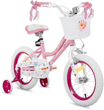 JOYSTAR Angel 14/16/18 Inch Kids Bike for 3-8 Years Old Girls,14/16/18 Inch Girls Bikes with Stabilisers and Basket,multiple colors