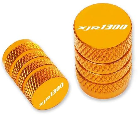 Ventilkappe Für Motorradreifen Für XJR1300 1995-2016 Motorrad-Radreifen-Ventilkappen Schaftabdeckungen(Gold)