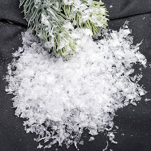 Anevous 1x 20g Kunstschnee Dekoration, Weihnachten Dekoschnee, Gefälschte Schnee zum Basteln, Deko Pulverschnee, Schneedeko für Weihnachten Party Feiertag Winterdekoration,Weiß 10mm