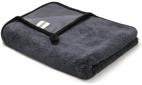 JINDIWUL Chiffon de séchage XXL en microfibre de qualité supérieure 600 g/m² - Très absorbant, résistant aux rayures - Réutilisable pour voiture, moto et maison (60 x 90)
