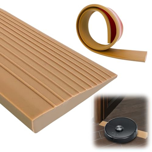 Rampa per soglia della porta, 90 x 5 x 1 cm, in PVC, superficie antiscivolo, rampa di carico in gomma, per deambulatore o scooter, sedia a rotelle, passeggino