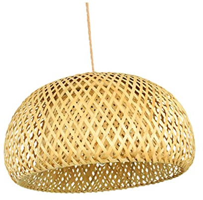 QUMIIRITY Paralume Lampada Sospensione in Bambù Intrecciato Fatto Mano Stile Rustico Elegante Per Soggiorno Hotel e Ristorante Sostituzione Decorativa Resistente