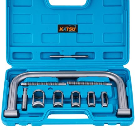 KATSU Tools 10 Pieces 5 in 1 Portable Valve Spring Compressor Tool Kit for Cars Vans Motorcycle Automotive, Model 450341