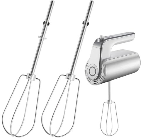 Griwuut Paquete de 2 batidores de mano de acero inoxidable, accesorios universales de repuesto para batidor de huevos, compatible con la mayoría de batidoras eléctricas, para batir huevos, crema