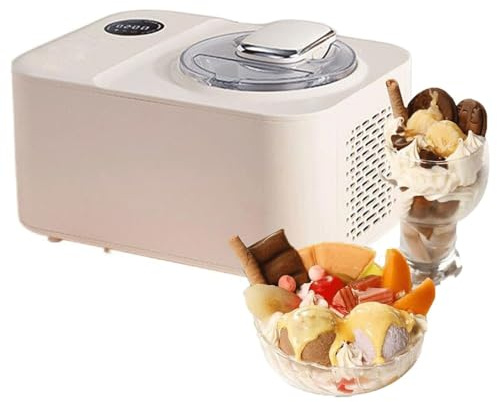Máquina automática de helados | Acero inoxidable con pantalla LCD y compresor para golosinas caseras