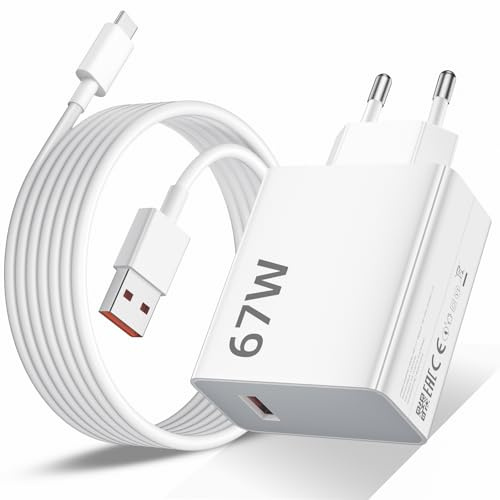 67 W snabbladdare med 6A USB C-kabel 2 m för Redmi Note 14 13 12 11 Pro, turboladdare för Xiaomi 15 14T 13T 13T 13 12 Lite Redmi Note 14s 12s 11s POCO X7 X6 Pro X6 M6 F7 X5Pro Mi Pad 7Pro