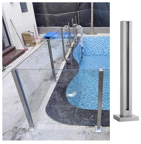 Poteaux de balustrade en acier inoxydable pour terrasse moderne - Design durable en acier inoxydable 304 pour un serrage sécurisé des panneaux de verre