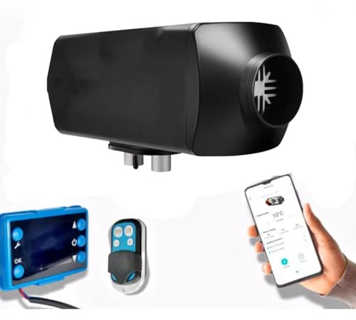 Riscaldatore diesel da 2 kW, riscaldatore da parcheggio a carburante da 12 V, riscaldatore d'aria notturno, telecomando intelligente aggiornato con controllo tramite app Bluetooth per camion, barche