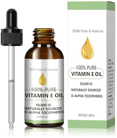 ARHZ 1 Piezas Vitamina E Liquida Pura, Aceite de Vitamina E para Cara, Piel, Cicatrices y Cuerpo, Tightening Plump Piels, Reduce Lineas Finas y Cicatrices, Hidrata Piels