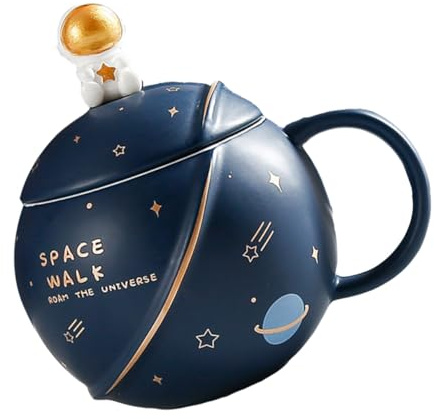 Gadpiparty Taza Astronauta Resistente al Calor con Diseño Único de Planeta Base Estable para Agua y Leche Hogar Oficina y Exterior