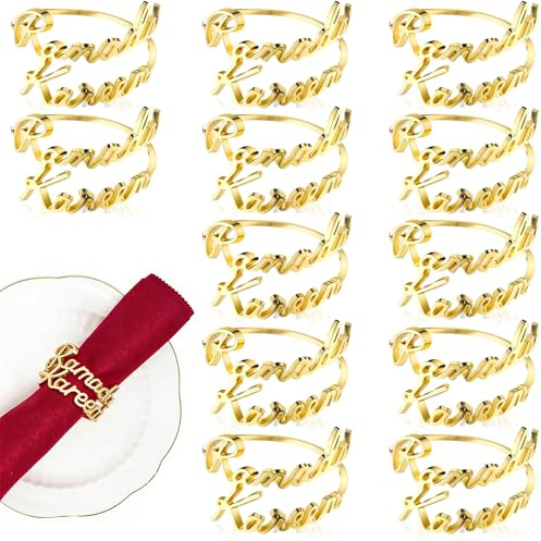 12 Stück Serviettenschnallen Set,Serviettenschnalle Metall Serviettenringe,Letter Metall Serviettenring Set,Serviettenschnallen Eid,Tischdekoration Alphabet Serviettenringe
