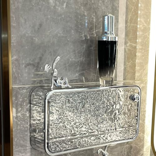 NEIQIUWING tvålskål väggmonterad, borrlös, med avlopp för kök och badrum, plast, 12 x 13 x 5 cm, silver/grå