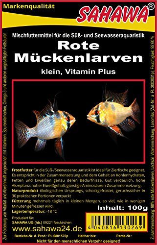 SAHAWA® Rote Mückenlarven Frostfutter,50 Blister, Guppy, Fische, Aquarium, Discus, Welse (5 kg)